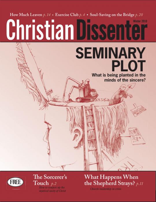 drawing of Seminary Student with open head as professors remove sincerety and replace with excuses
