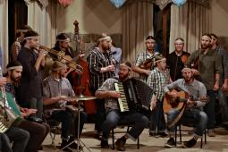 Musicians playing together at Friday Night Celebration.